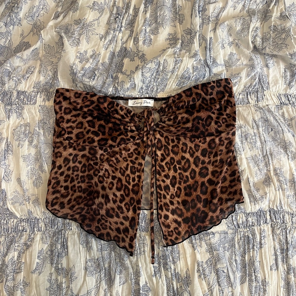 Leopard Print Strapless Top - Picture 4 of 4